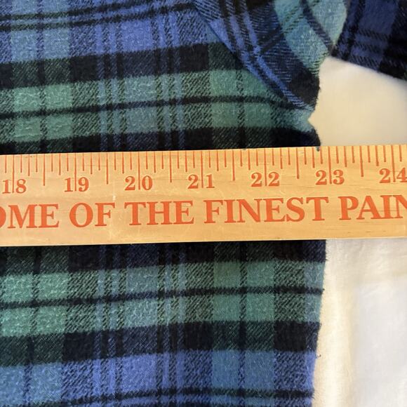 Vermont Flannel Co Unisex Black Watch Plaid Henley Oversized XS USA Made - Picture 12 of 14